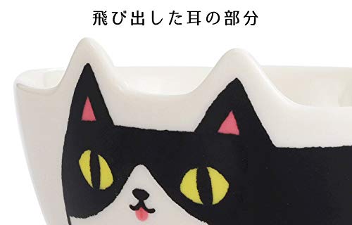 Amazon | セラミック藍 飯碗 猫型 猫3兄弟 ハチワレ・ミケ 猫柄 茶碗